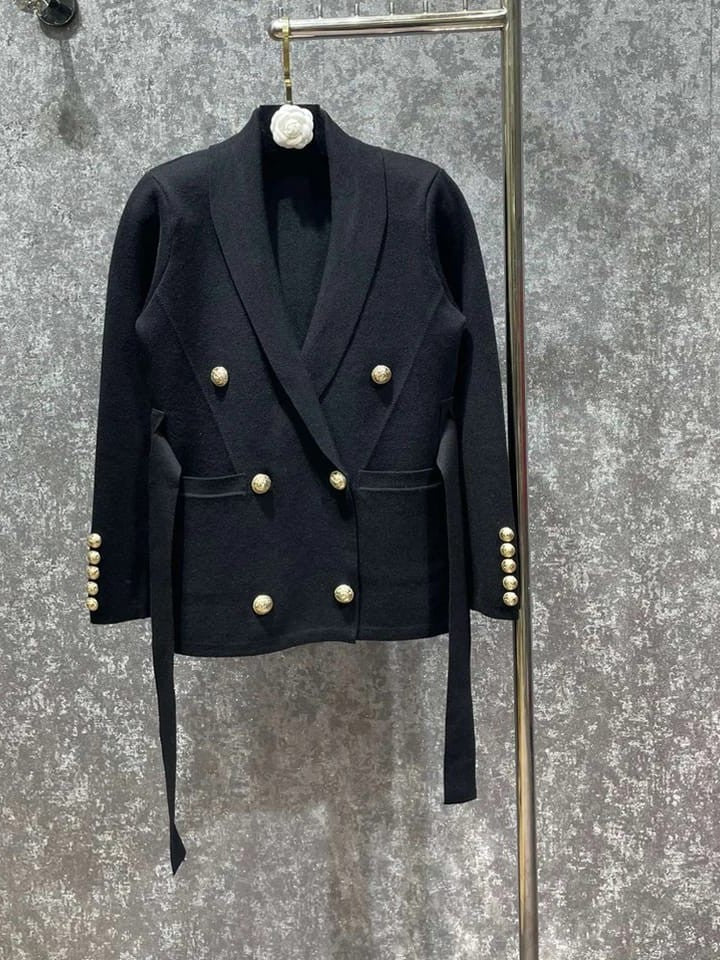 Print Blazer with Belt