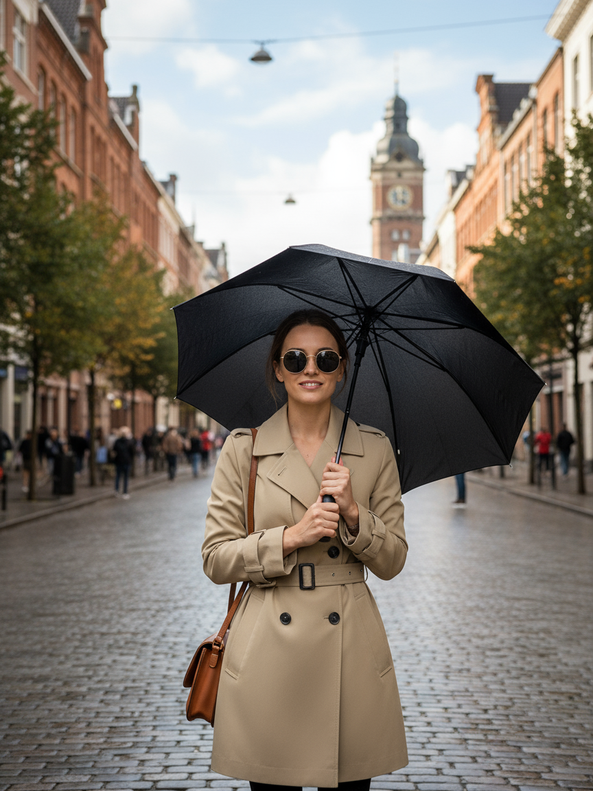 Full Sleeves Trench Coat With Belt