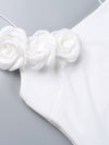 White Asymmetric floral Dress