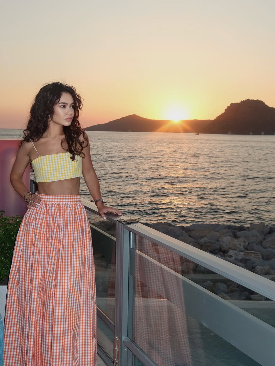 Gingham Print Cami Top & Skirt Coord Set