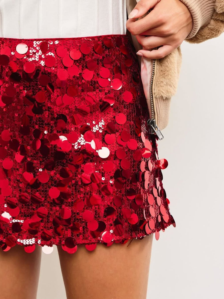 Coin Sequins Mini Skirt