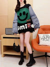 Denim Sleeve Patchwork Knitted Jeans Sweater