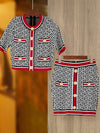 FIFI Print Red & Black Top & Skirt Coord Set