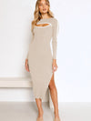 Hollow Out Slit French Hip Dress