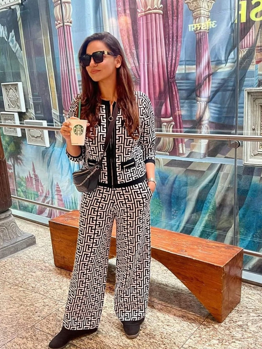 B Print Woolen Coord Set