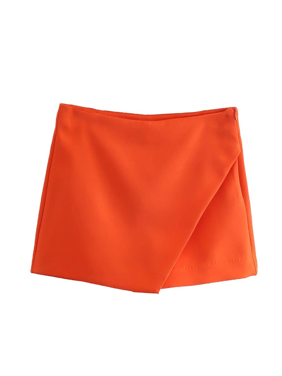 High Waist Plain Skorts Skirt