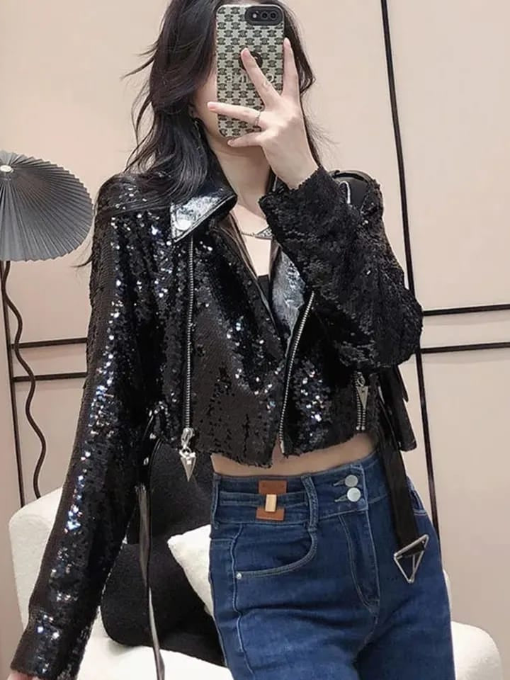 Sequins Blazer Short Coat