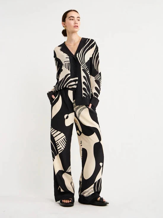 Abstract Printed Shirt & Pant Coord Set