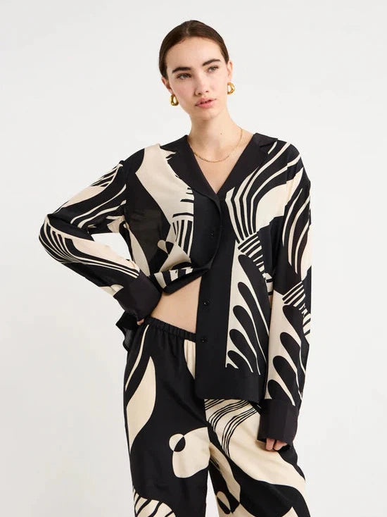 Abstract Printed Shirt & Pant Coord Set