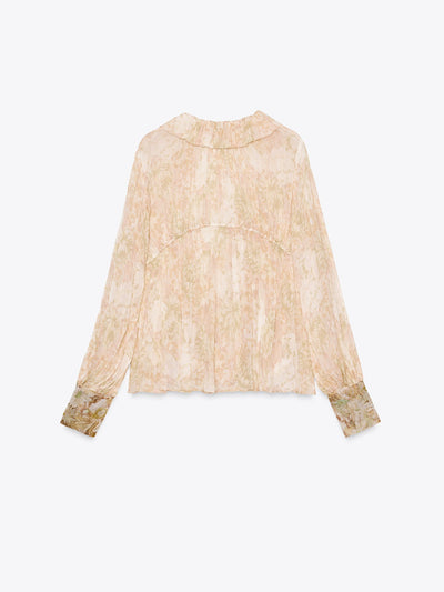 Asymmetric V Neck Long Sleeve Shirt Top