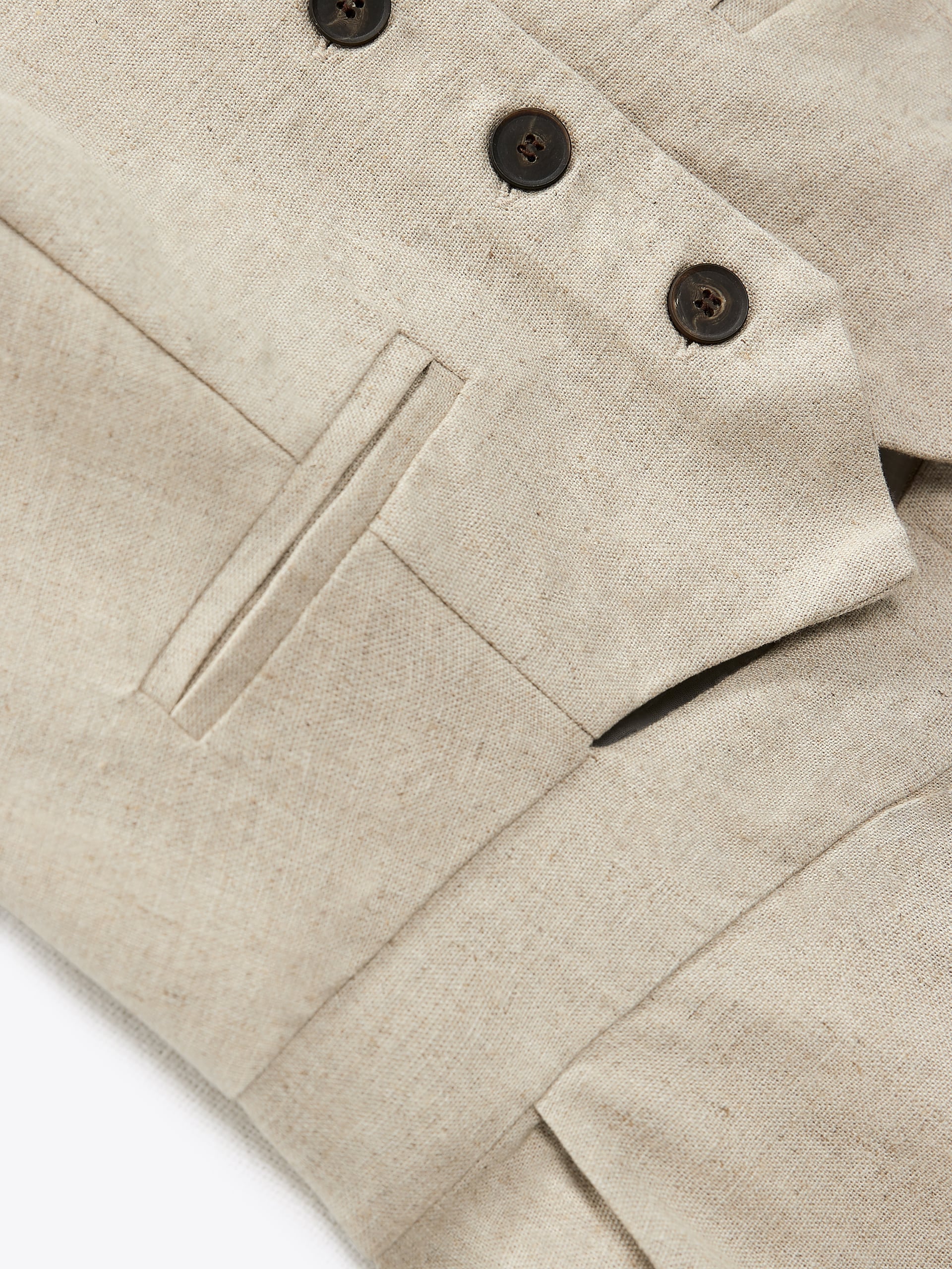 Halterneck Linen Waist Coat Wide Leg Jumpsuit