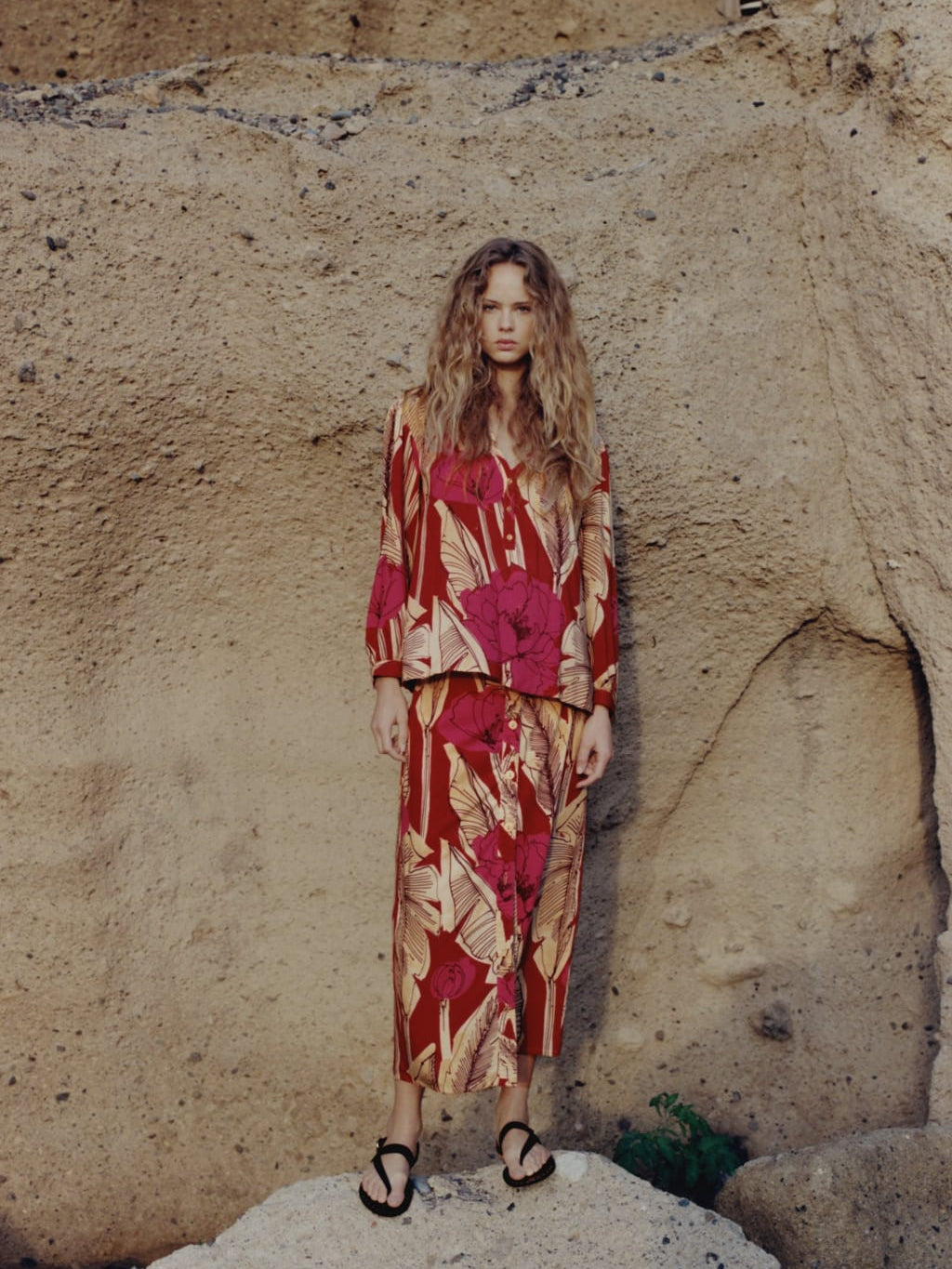 Floral Print Shirt & Skirt Coord Set