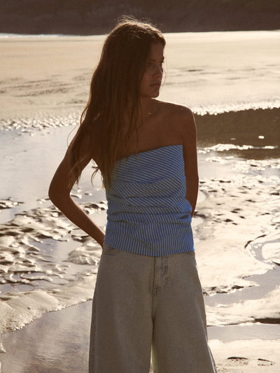 Strapless Tube Striped Top