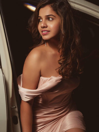 Off Shoulder Corset Ruched Short Dress