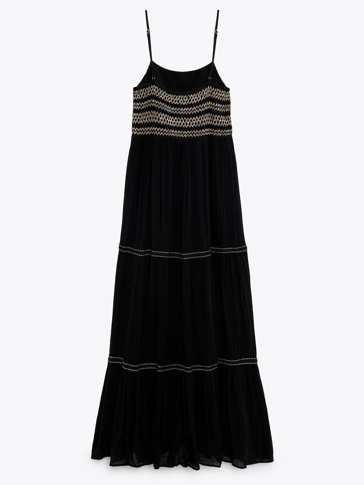 Spaghetti Strap Modal Embroidery Dress
