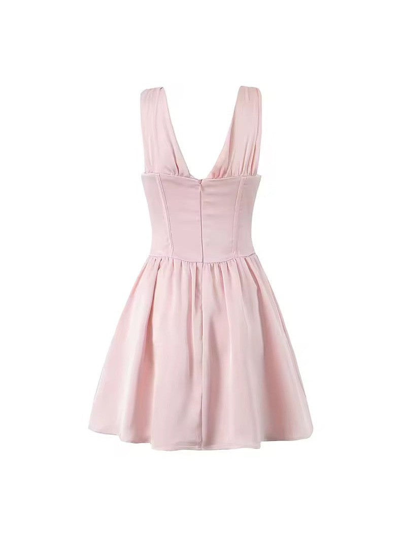 V Neck Corset Short Dress