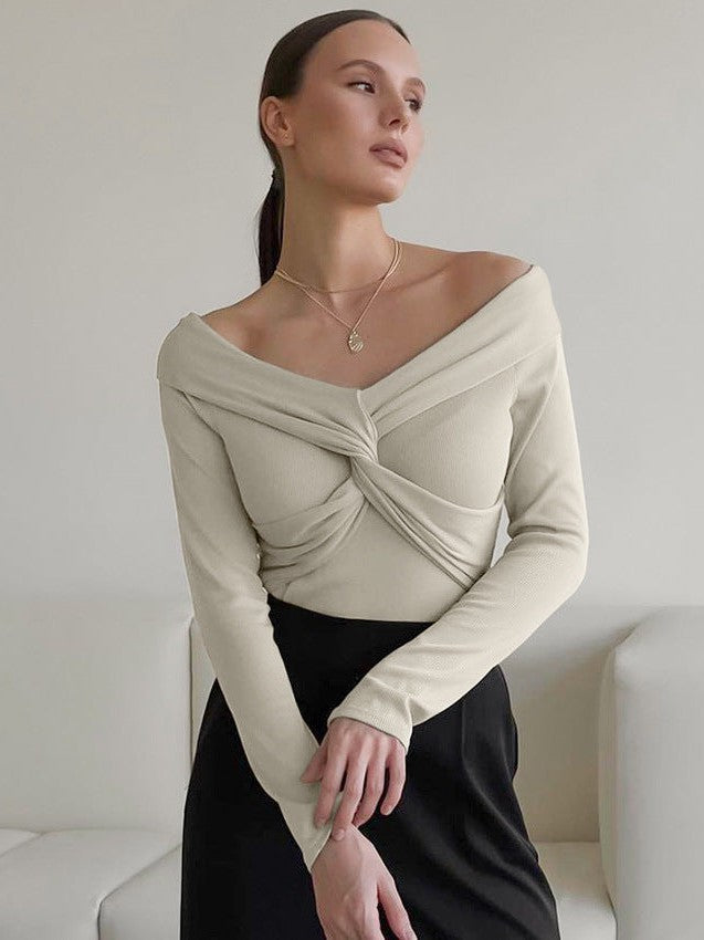 Twisted V Neck Warm T shirt