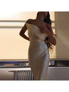 Cowl Neck Backless Fishtail Gown Dress