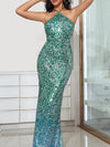 Sequins Halterneck Fishtail Maxi Dress