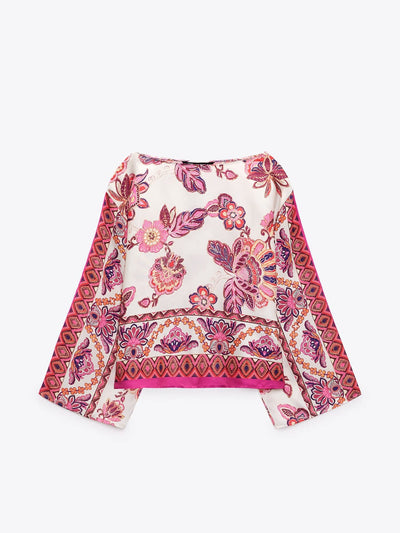 Floral Print Shirt Top & Pants Coord Set