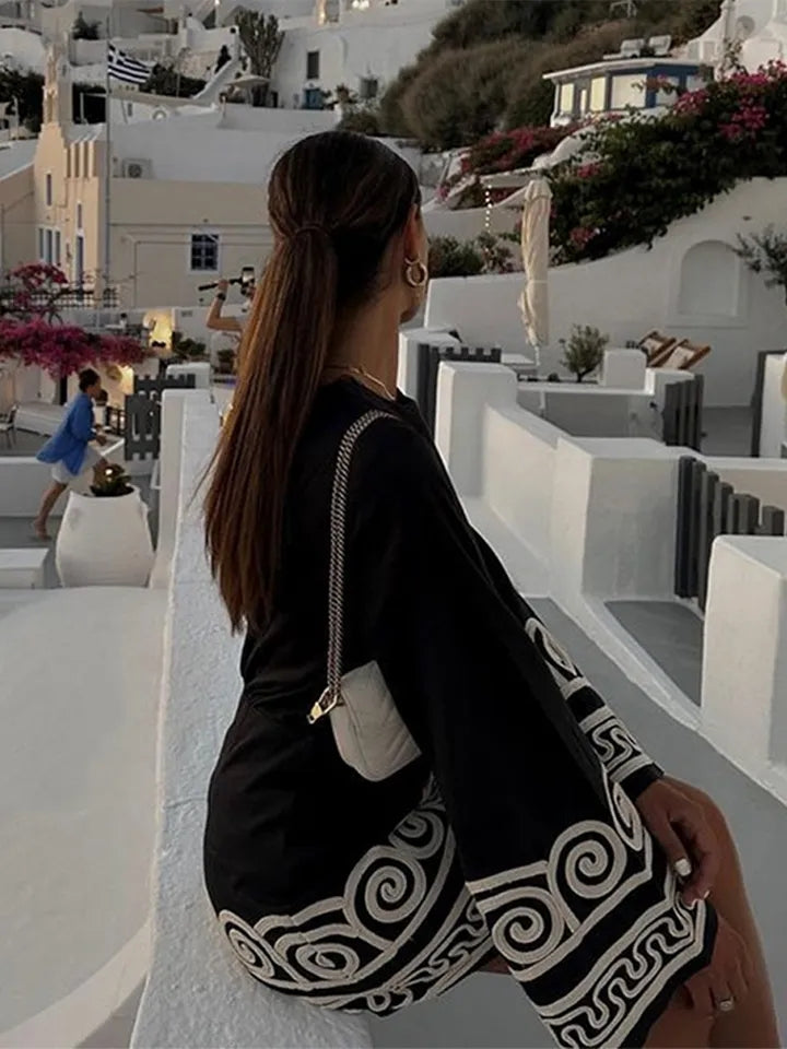 French Short Embroidered Dress