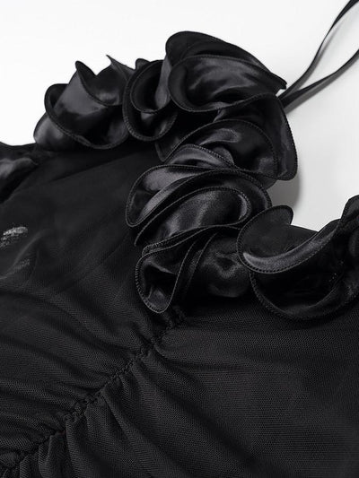 Keara Applique Spaghetti Strap Ruched Dress