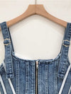 Denim zipper corset tank top