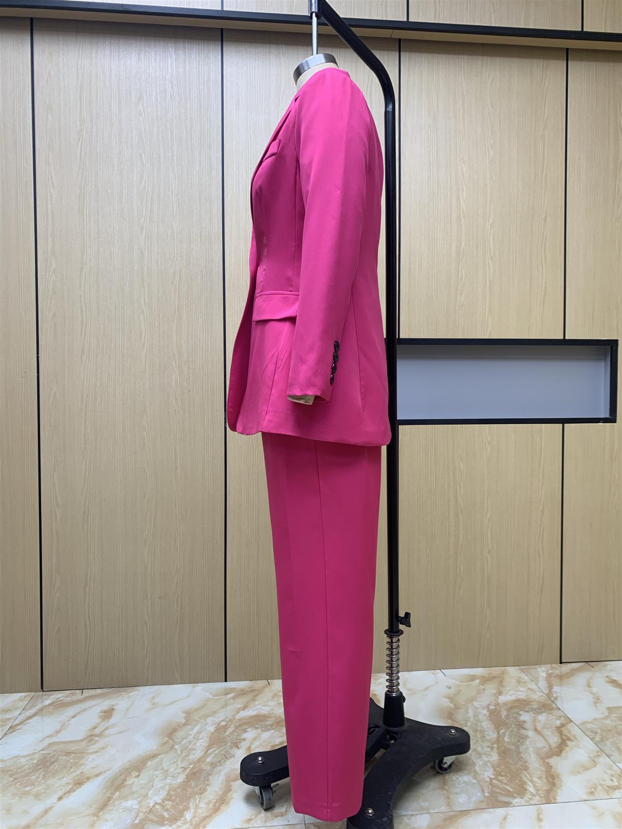 One Button Blazer & Pants Coord Set