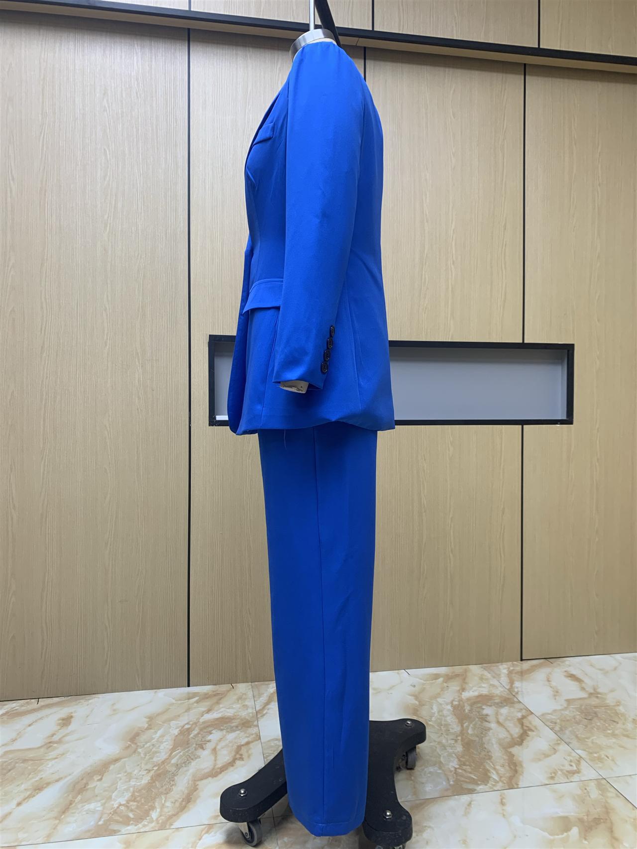 One Button Blazer & Pants Coord Set