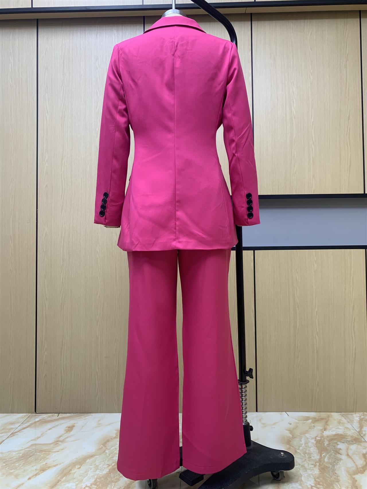 One Button Blazer & Pants Coord Set