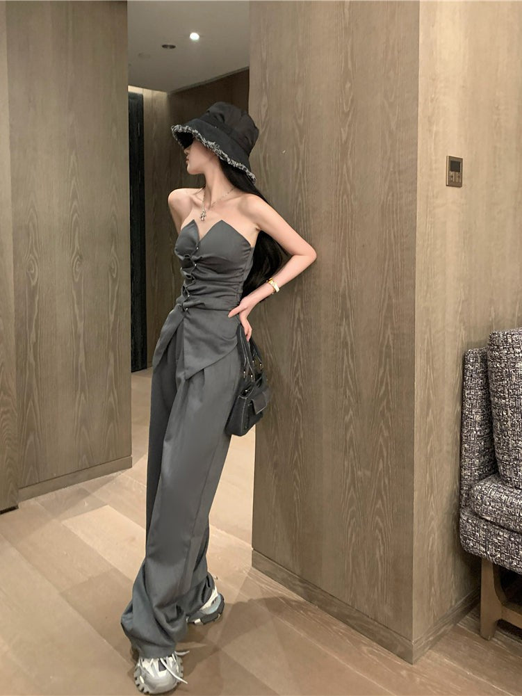 Tube Top & Wide Leg Pant Set