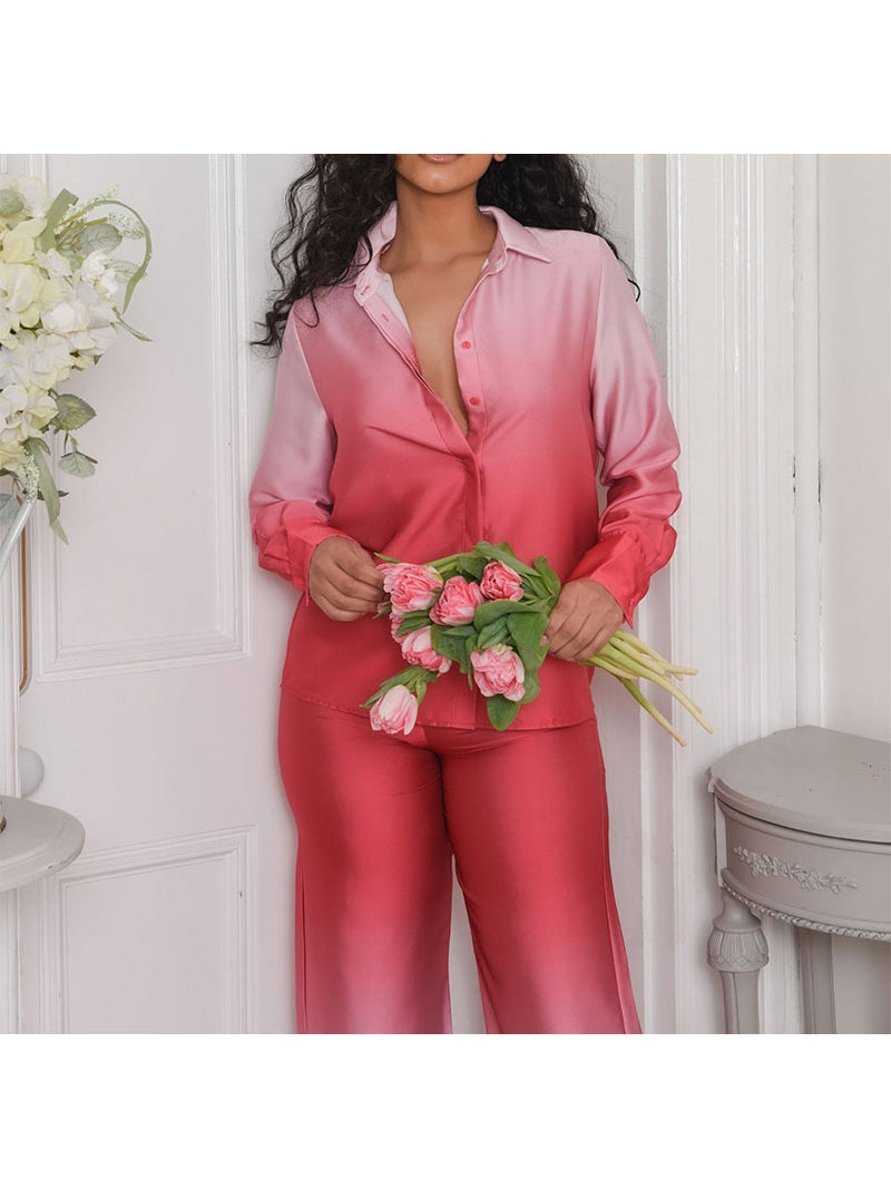 Pink Tie Dye Oversized Shirt & Pants Coord Set