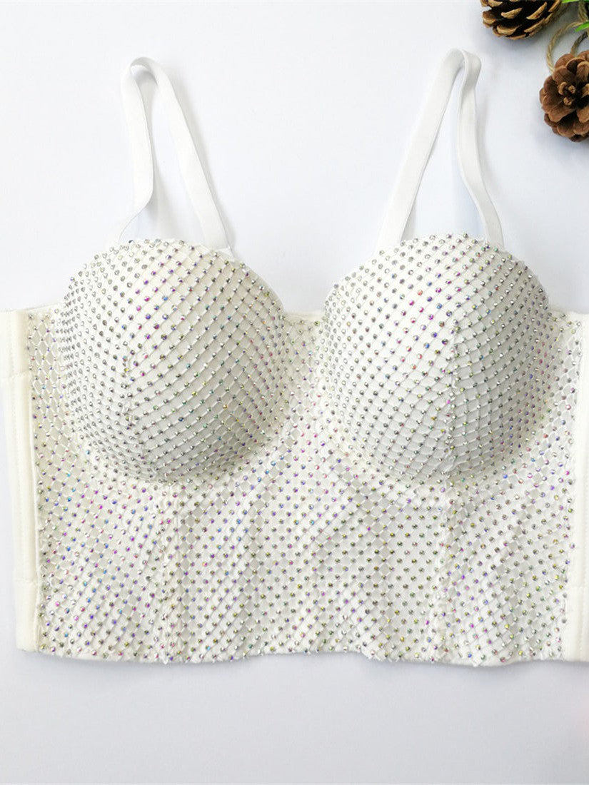 Metallic Rhinestone Bralette