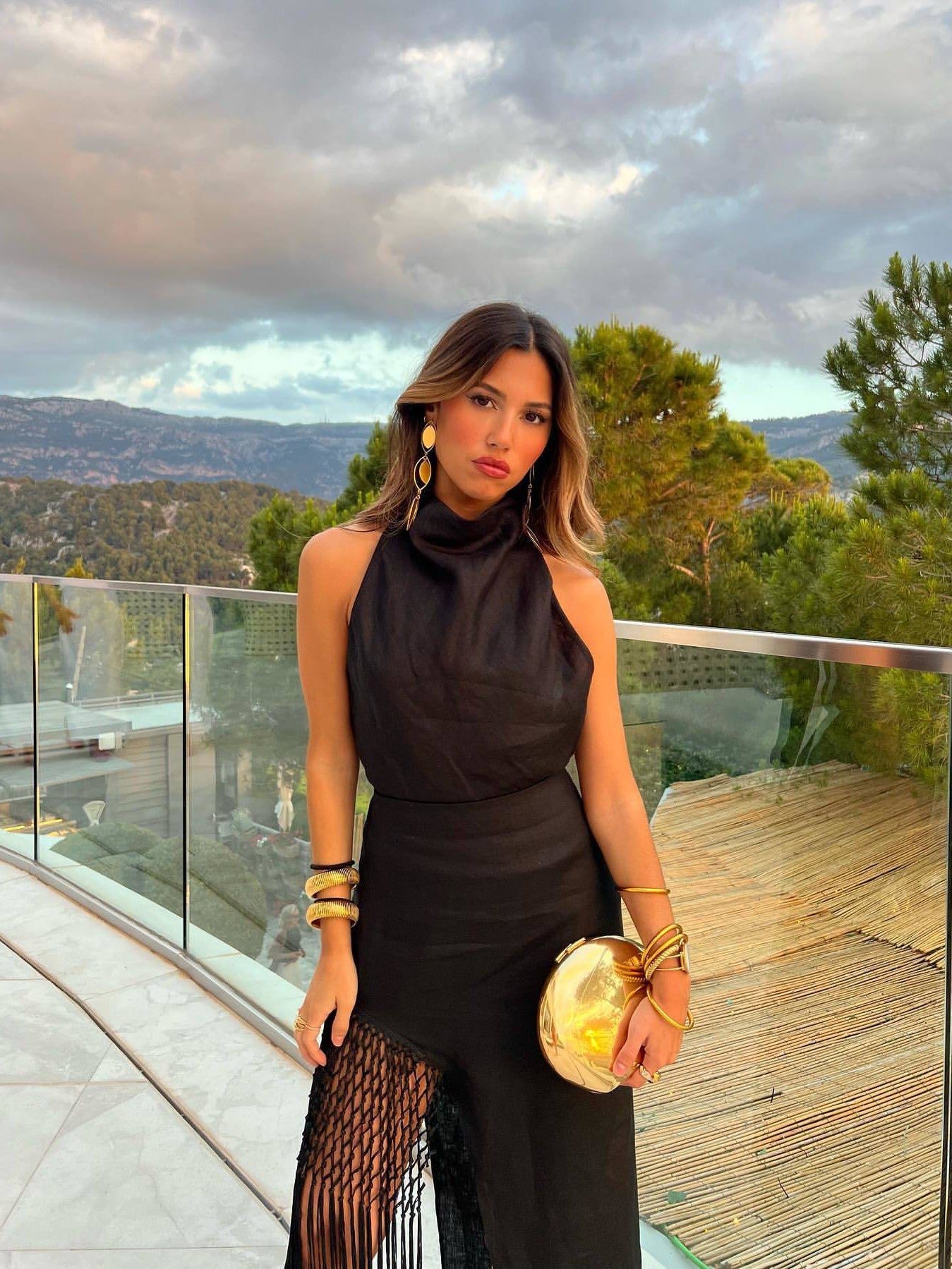 Halter Neck Cami Top & Tassel Skirt Coord Set