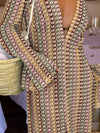 Deep V Neck Crochet Slit Beach Maxi Dress