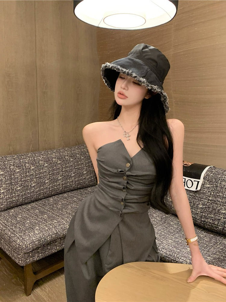 Tube Top & Wide Leg Pant Set