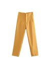 Yellow High Waist Ankle Length Pants