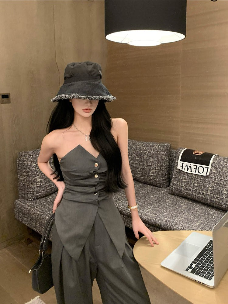 Tube Top & Wide Leg Pant Set