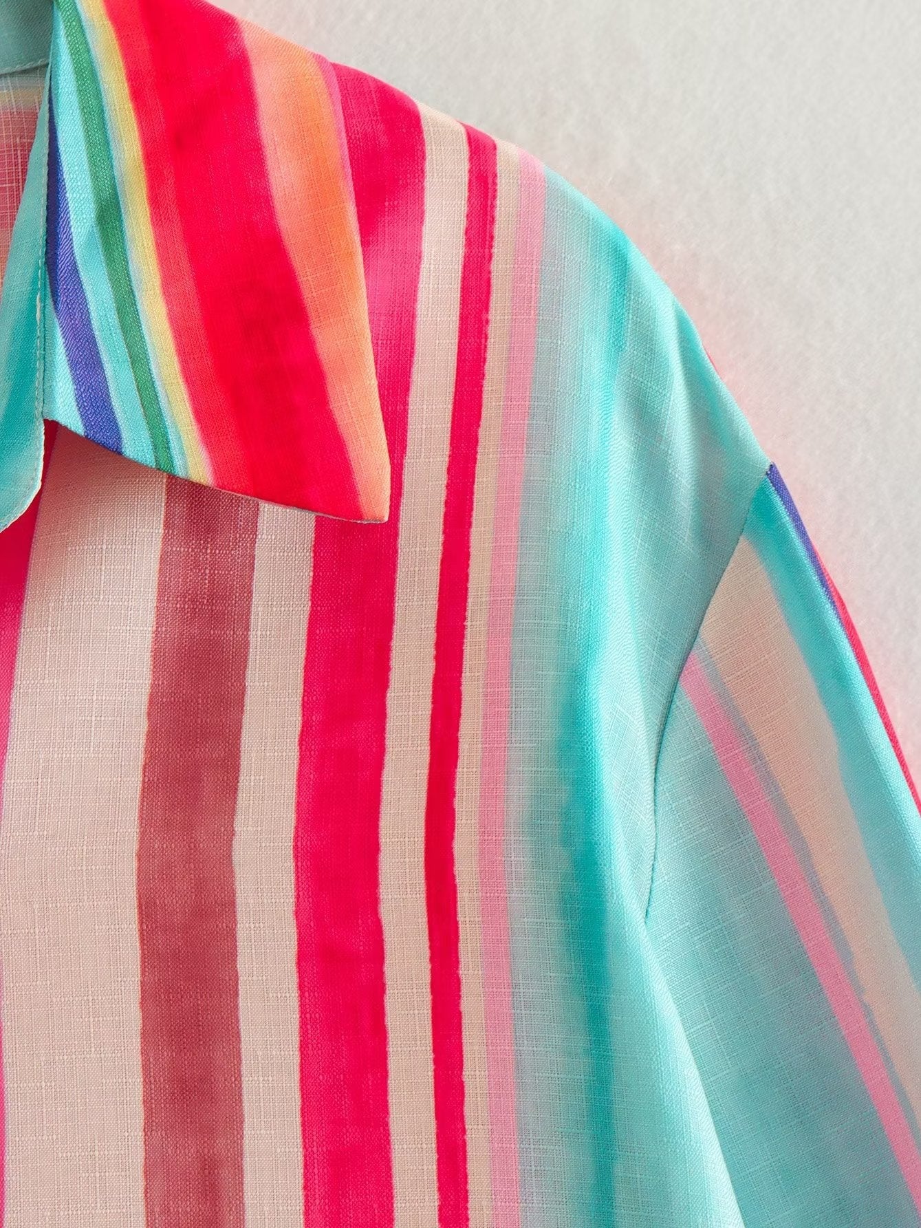 Striped Linen Shirt & Pants Coord Set