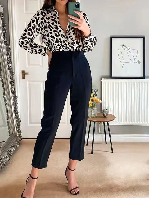 Black High Waist Ankle Length Pants