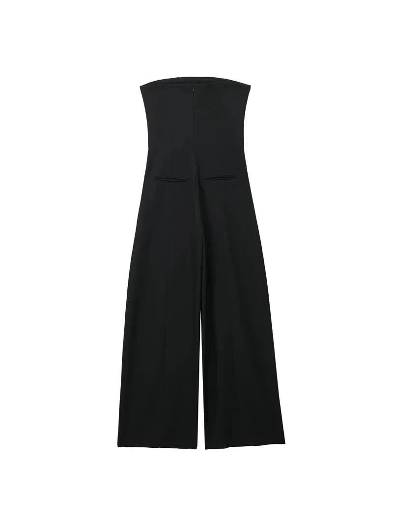 Black Off Shoulder Wide Leg Jumpsuit