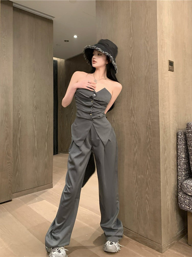 Tube Top & Wide Leg Pant Set