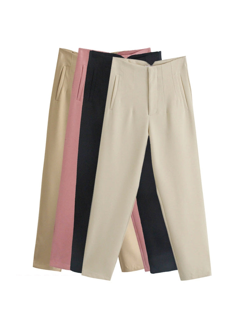 Lilac High Waist Ankle Length Pants