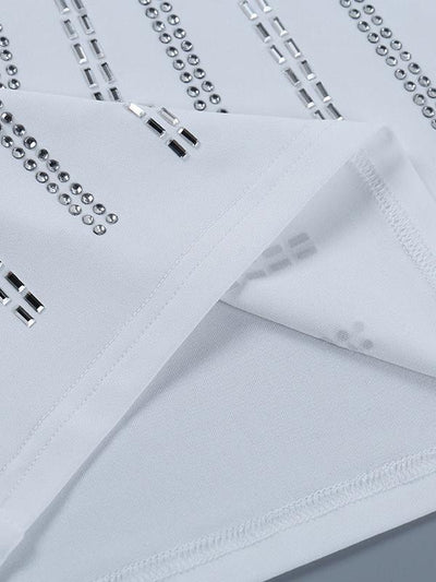 Spaghetti Strap Rhinestone Sheath Bodycon Short Dress