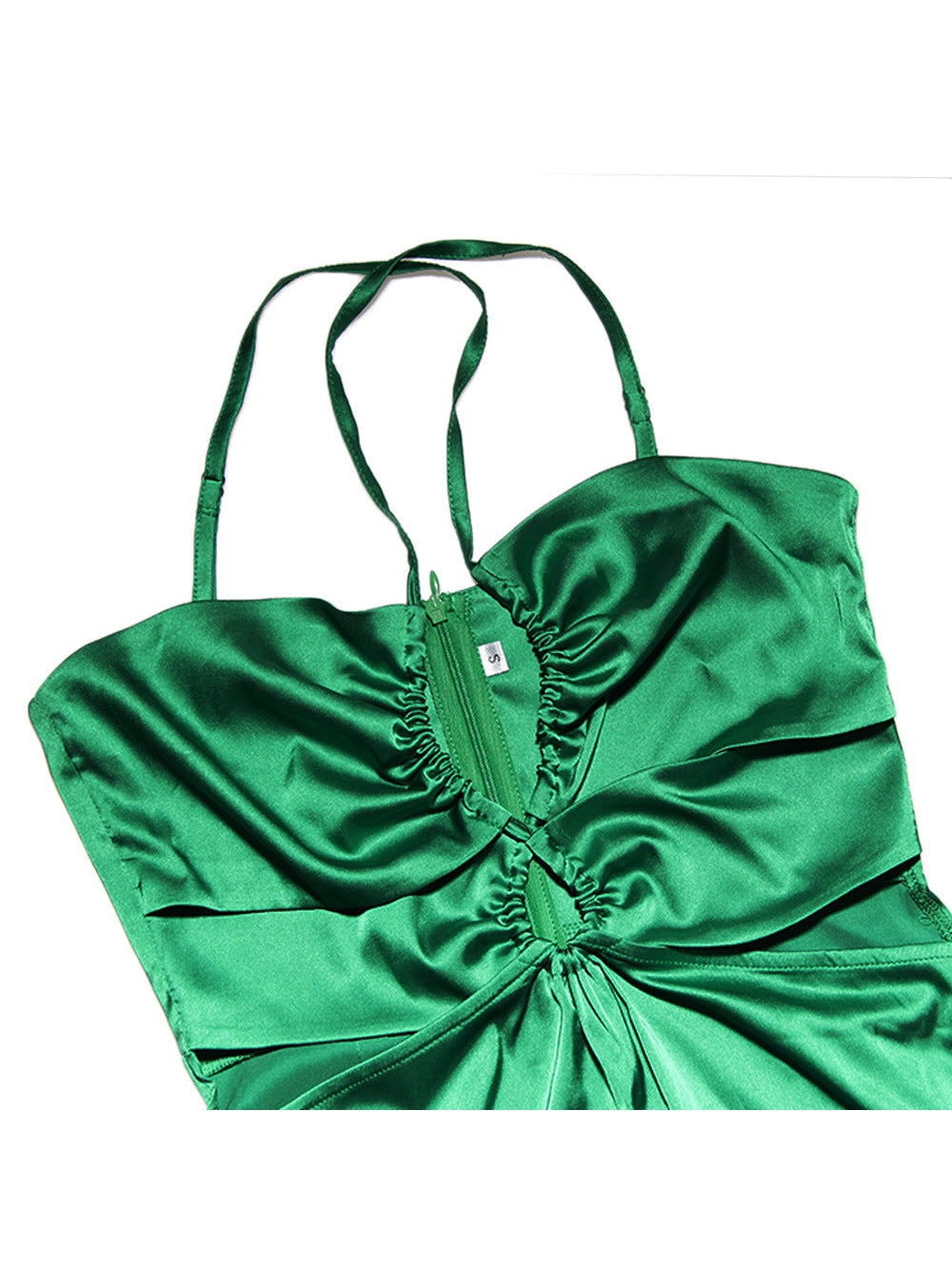 Halterneck High Slit Hollow Out Cutout Backless