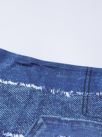 Printed Long Sleeves Cropped Top & Skirt Coord Set