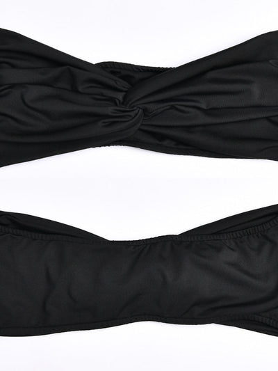 Bandeau Tube Top & High Slit Skirt Set