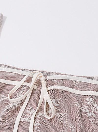 Lace Up Ruffle Sleeve A Line Dress