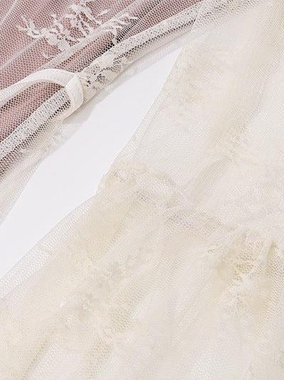 Lace Up Ruffle Sleeve A Line Dress