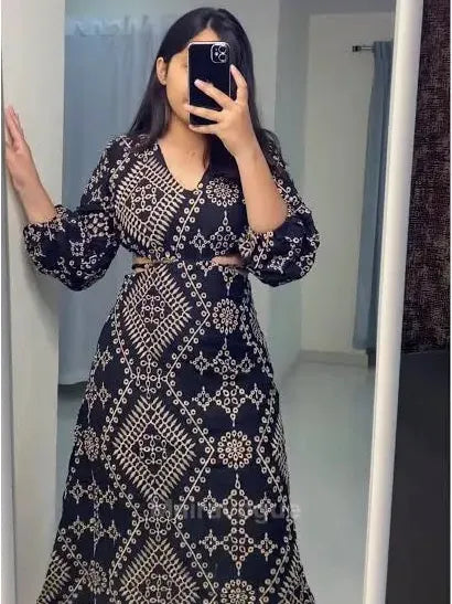 Black Embroidered Cutout Maxi Dress